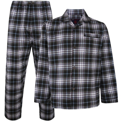 KAM Flannel Pyjama Set Black